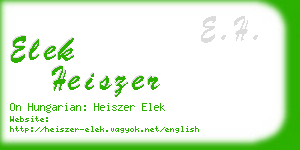 elek heiszer business card